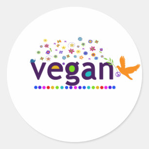 Buntes veganes runder aufkleber