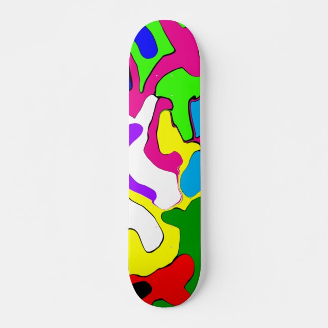 Buntes verworfenes Skateboard (Vorne)