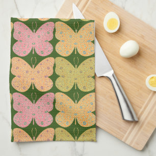 Buntes Vintage-Blumen-Schmetterling-Küchentuch Geschirrtuch