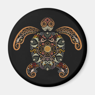 Buntes vintage Schildkröten-Design Magnet