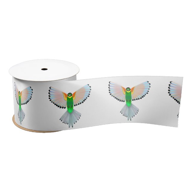 Buntes Vogel-Fliegen - Satinband (Spule)