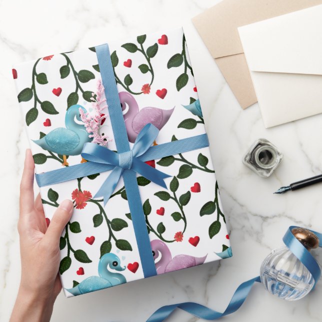 Buntes Vögel Muster Geschenkpapier (Schenken)