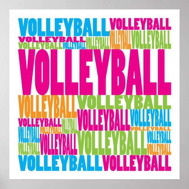 Buntes Volleyball Poster (Vorne)