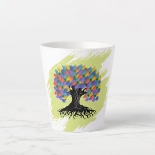 Buntes Wasserfarben-Baum-des-Lebens Milchtasse