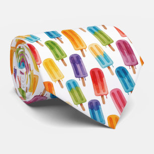 Buntes Wasserfarben-Eis-am-Stiel-Muster Krawatte