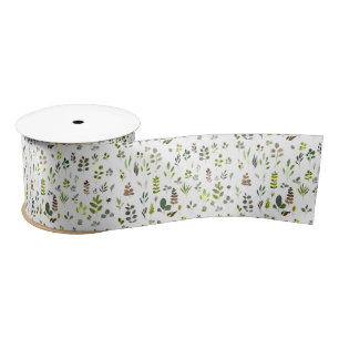 Buntes Wasserfarben-Eukalyptus-Blattmuster Satinband