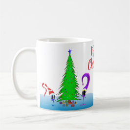 Buntes Weihnachts-Cartoon Kaffeetasse