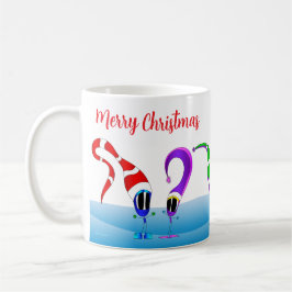 Buntes Weihnachts-Cartoon Kaffeetasse