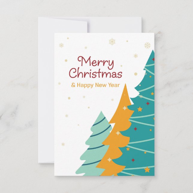 Buntes Weihnachtsbaum-Set. Karte (Vorderseite)