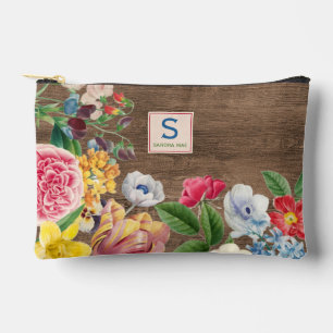 Buntes Wildblumen Blumenstrauß Kunst Muster Zubehörtasche