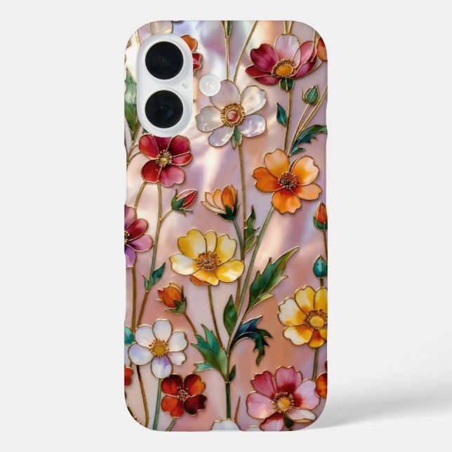 Buntes Wildblumen-Buntglas-Handyhülle Case-Mate iPhone Hülle (Rückseite)