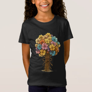 Buntes Wildblumenbouquet Whimsische Kunst T-Shirt
