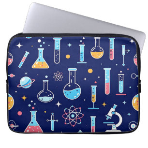 Buntes Wissenschaftslabor-Muster Moderne Chemie Laptopschutzhülle