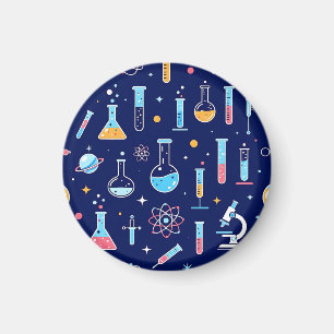 Buntes Wissenschaftslabor Muster Moderne Chemie  Magnet