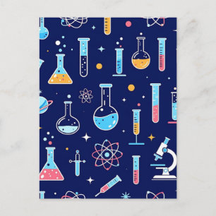 Buntes Wissenschaftslabor-Muster Moderne Chemie Postkarte