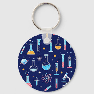 Buntes Wissenschaftslabor Muster Moderne Chemie Schlüsselanhänger