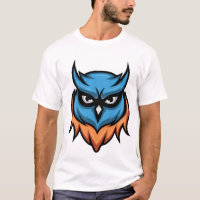 Buntes Wütendes-Eulen-Grafik-T-Shirt für Männer