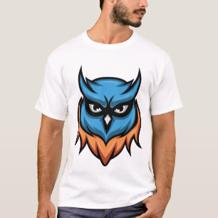 Buntes Wütendes-Eulen-Grafik-T-Shirt für Männer T-Shirt