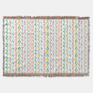 Buntes Zahl-Muster Decke
