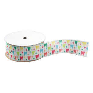 Buntes Zahn-Muster Ripsband