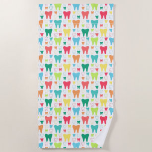 Buntes Zahn-Muster Strandtuch