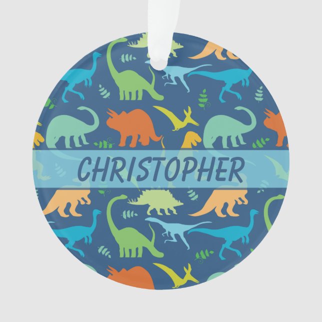 Buntes zu personifizieren Dinosaurier-Muster Ornament (Vorderseite)