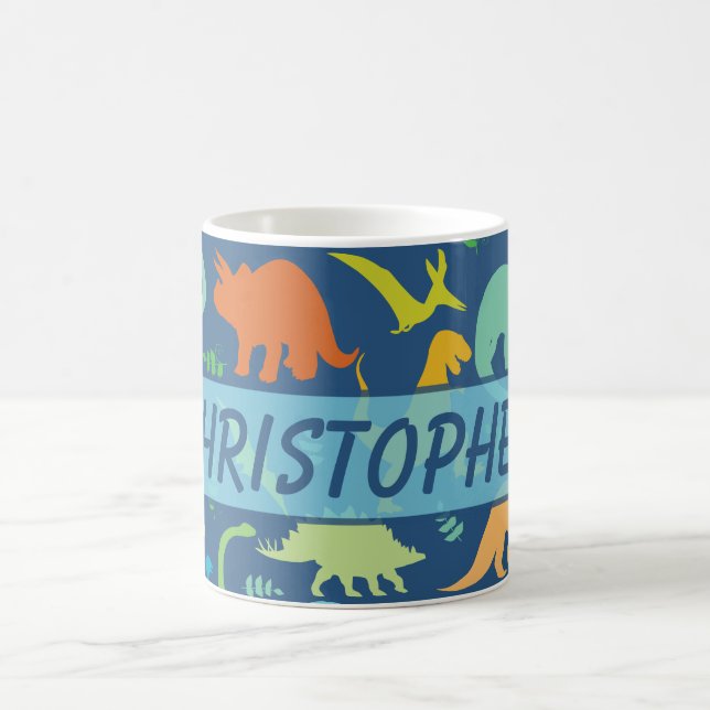 Buntes zu personifizieren Dinosaurier-Muster Tasse (Mittel)