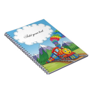 Buntes Zug Kinder Notizbuch – Cartoon Eisenbahn Co Notizblock