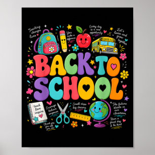 Buntes Zurück zur Schule Schüler 100 Tage Geschenk Poster