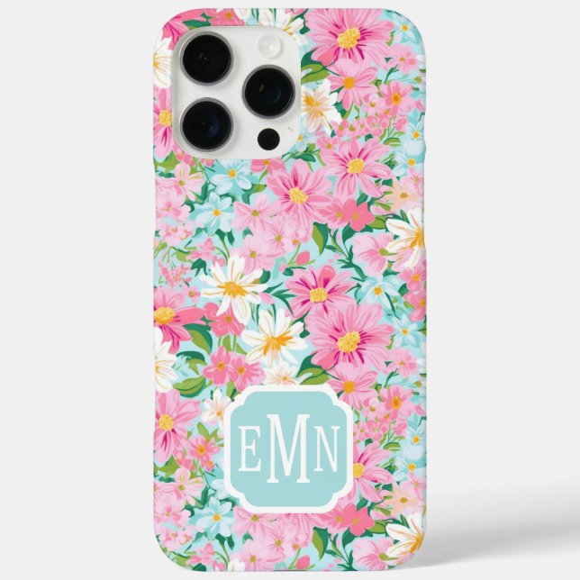 Buntgarten mit Monogramm Case-Mate iPhone Hülle (Rückseite)