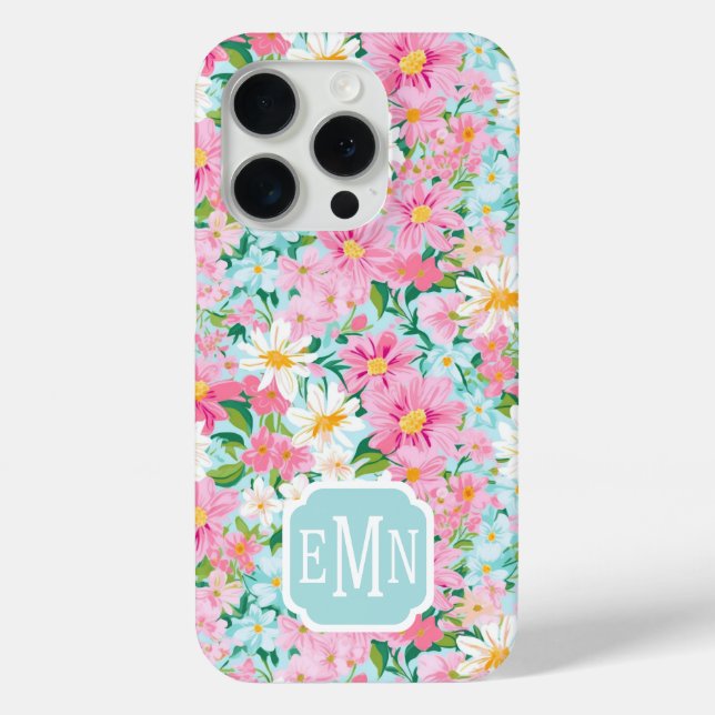 Buntgarten-Monogramm Case-Mate iPhone Hülle (Rückseite)