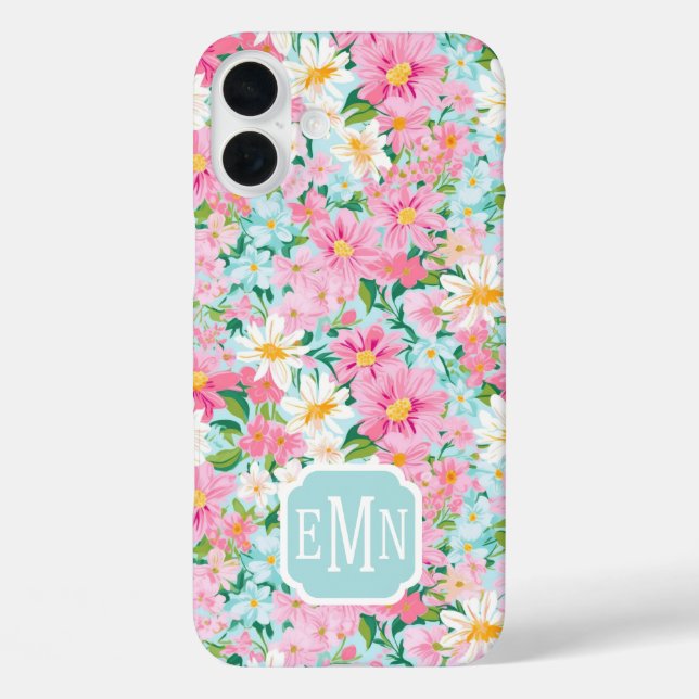 Buntgarten-Monogramm Case-Mate iPhone Hülle (Rückseite)