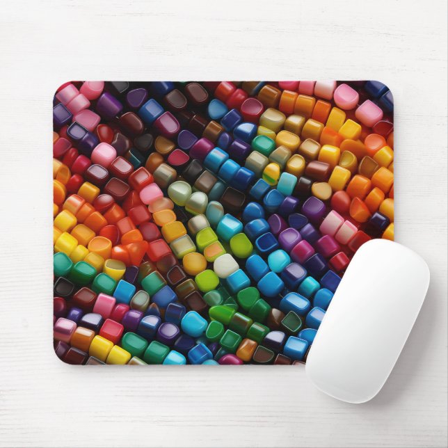 BUNTGEFÄRBTE KUNSTSTOFFPERLEN MOUSEPAD (Mit Mouse)