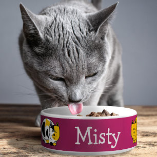 Buntgescheckte und getigerte Katzen anpassbar Napf