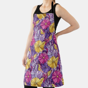 Buntglas abstrakt lila gelb rosa schürze