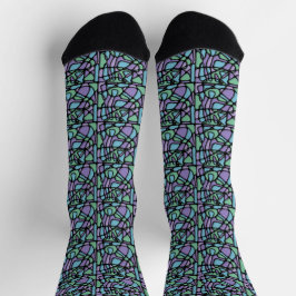 Buntglas-All-Over-Print-Socken mit Neuroart-Muster Socken