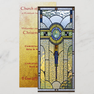 Buntglas Art Deco Kirchenveranstaltung Einladung