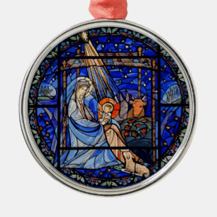 Buntglas-Art-Geburt Christi Ornament Aus Metall