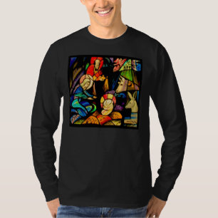 Buntglas-Art-Geburt Christi T-Shirt