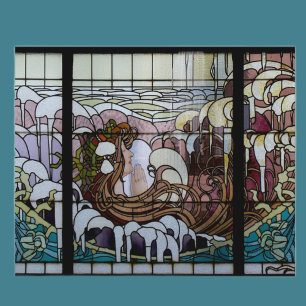 Buntglas Art Nouveau Meeresszene Postkarte