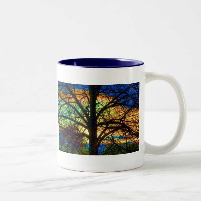 Buntglas-Baum Zweifarbige Tasse (Rechts)