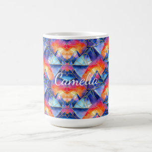 Buntglas-Berg-Aquarell-Geburtstagsgeschenk Kaffeetasse