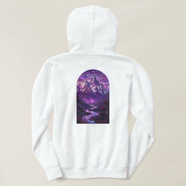 Buntglas-Berg-Kapuzenpullover Hoodie (Design Rückseite)