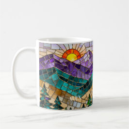 Buntglas-Berg-Sonnenaufgang-Tasse - Nature Art Co Kaffeetasse