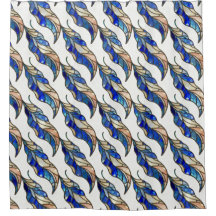 Buntglas-Blatt-Duschvorhang