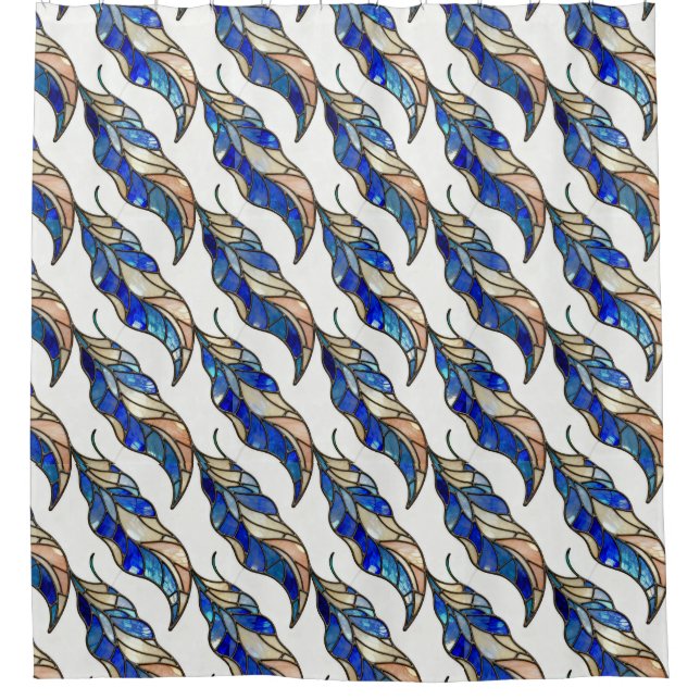 Buntglas-Blatt-Duschvorhang Duschvorhang (Vorderseite)