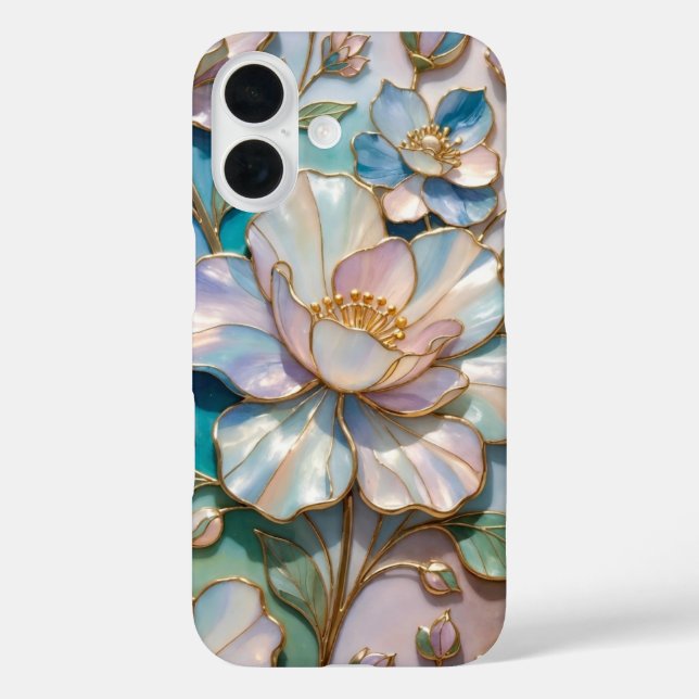 Buntglas-Blumen-iPhone-Hülle Pastell Luxus Case-Mate iPhone Hülle (Rückseite)
