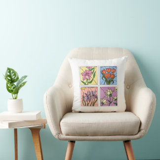 Buntglas-Blumen Kissen
