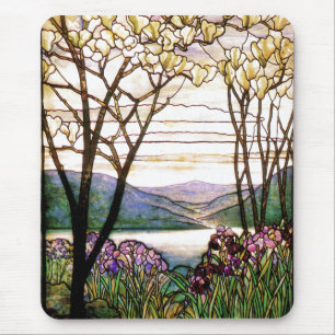 Buntglas-Blumen-Mauspad Mousepad