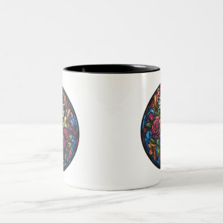 Buntglas-Blumen-Tasse Zweifarbige Tasse